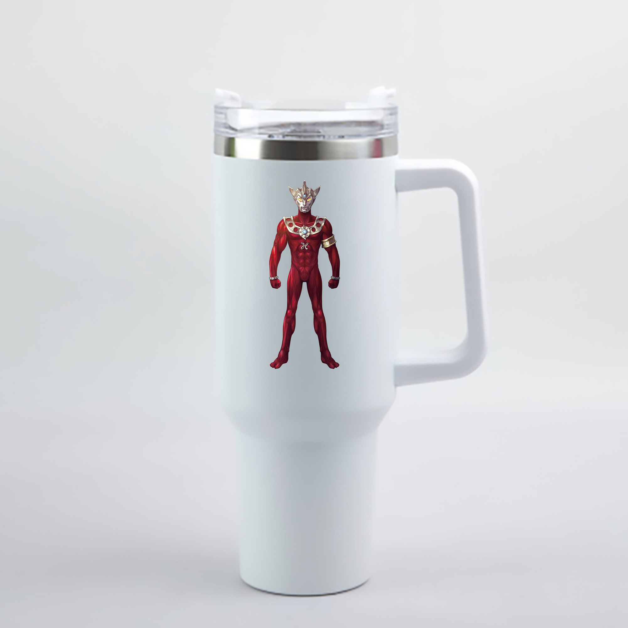 （画像用） ウルトラマン Ultraman 1200mL車用タンブラー - クリスタルステッカー（プラスチックストロー付き）