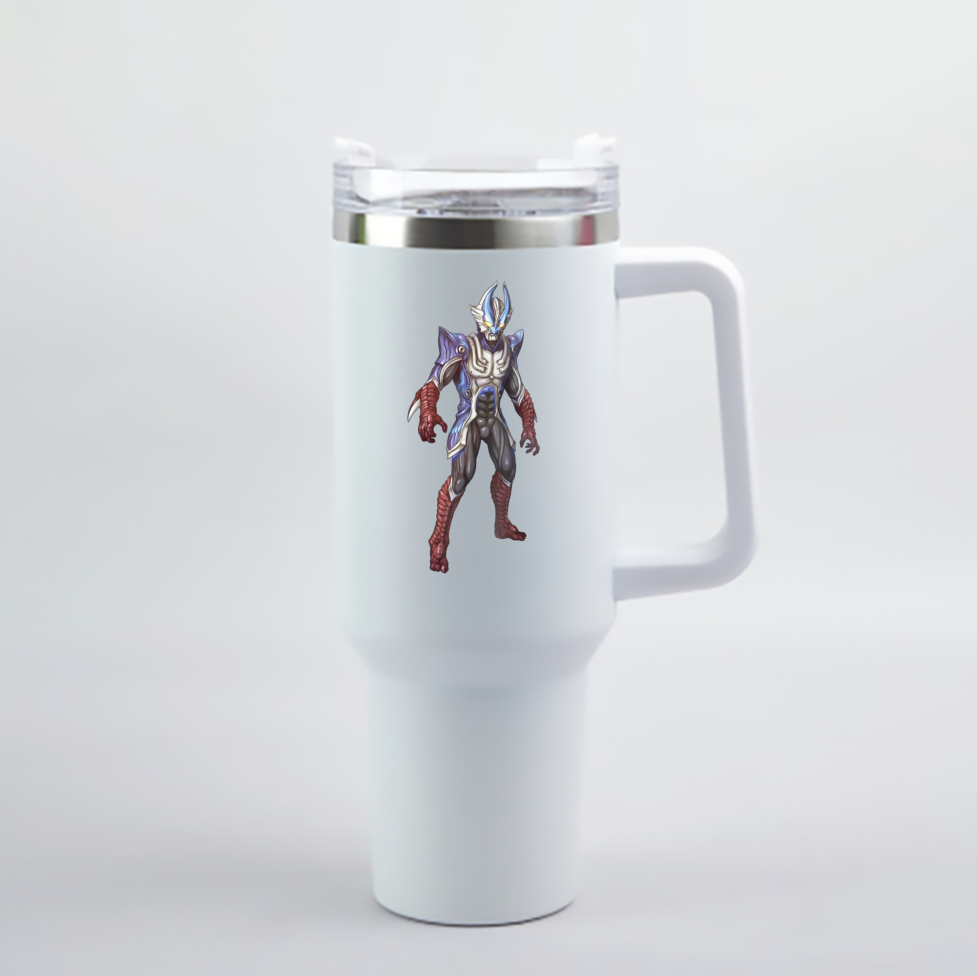 （画像用） ウルトラマン Ultraman 1200mL車用タンブラー - クリスタルステッカー（プラスチックストロー付き）