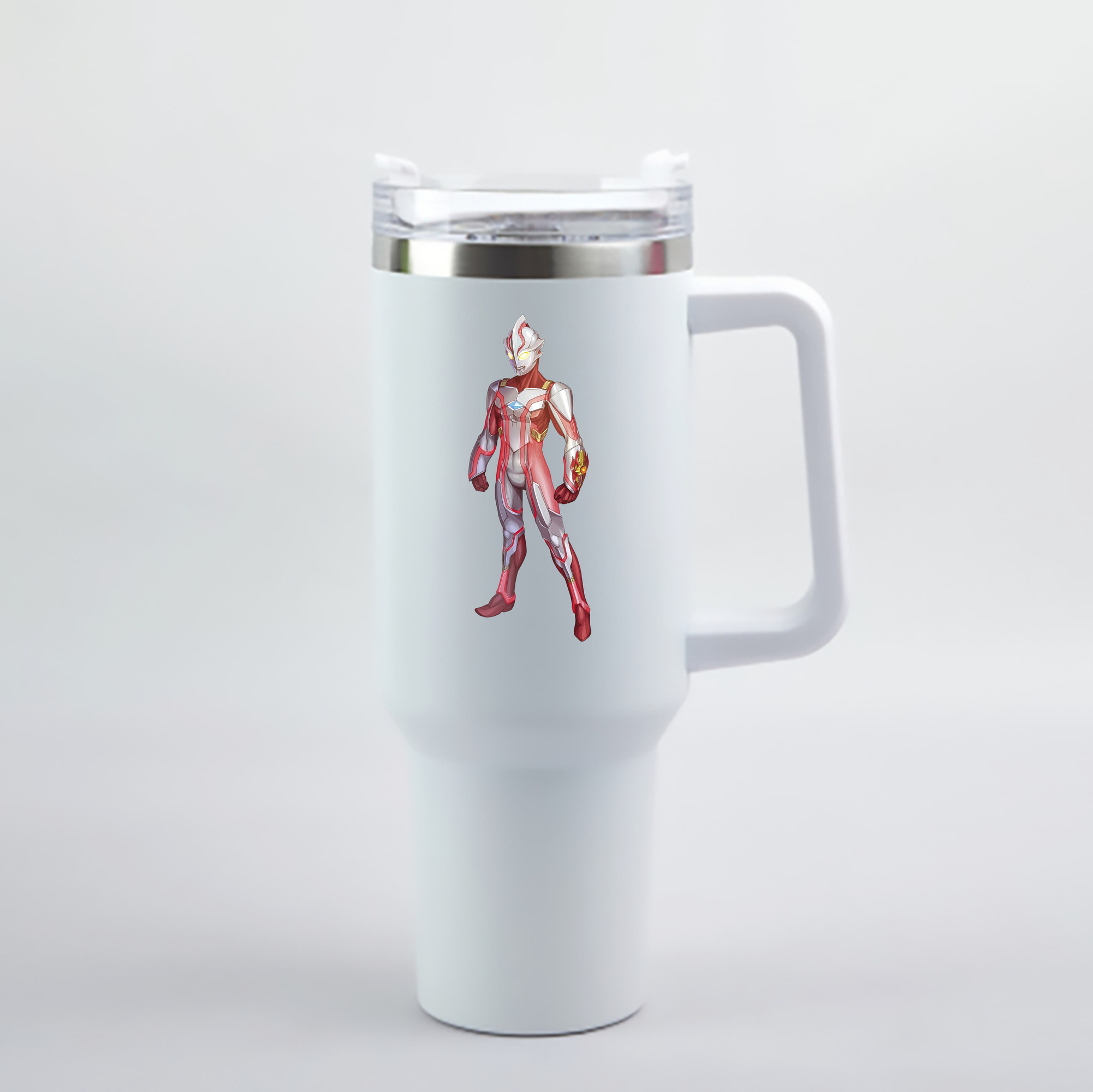 （画像用） ウルトラマン Ultraman 1200mL車用タンブラー - クリスタルステッカー（プラスチックストロー付き）