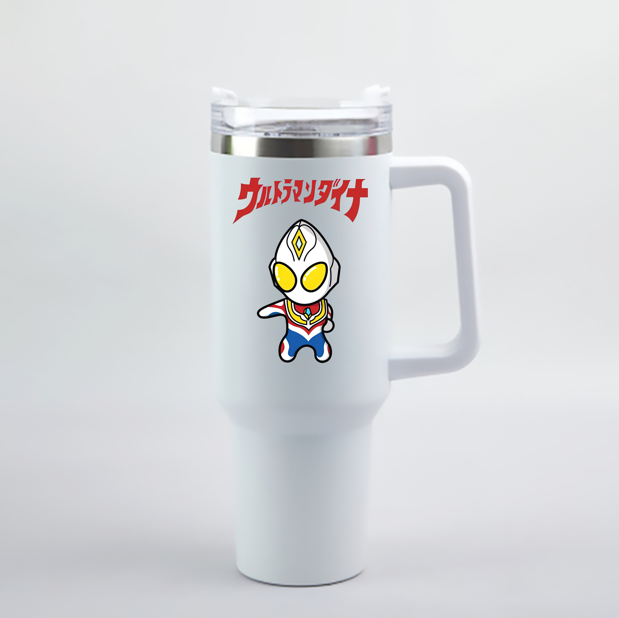（画像用） ウルトラマン Ultraman 1200mL車用タンブラー - クリスタルステッカー（プラスチックストロー付き）