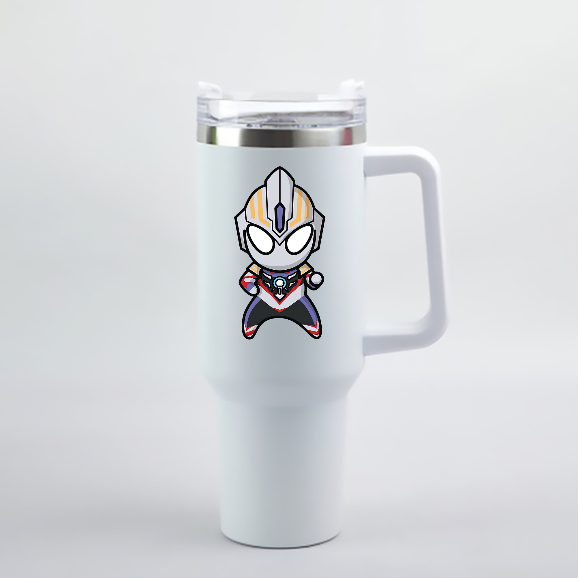 （画像用） ウルトラマン Ultraman 1200mL車用タンブラー - クリスタルステッカー（プラスチックストロー付き）