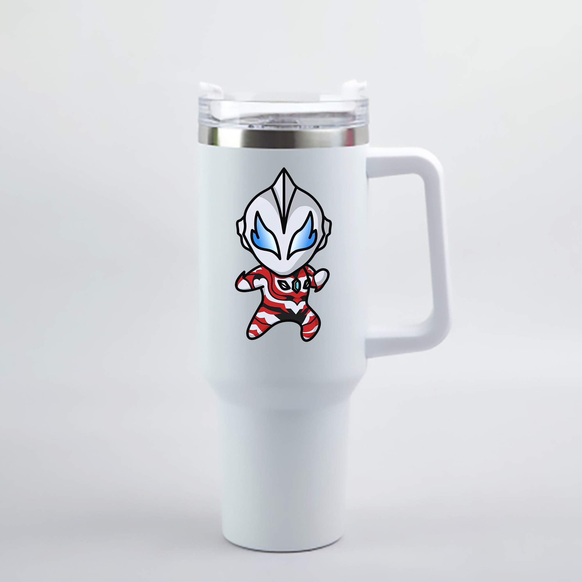 （画像用） ウルトラマン Ultraman 1200mL車用タンブラー - クリスタルステッカー（プラスチックストロー付き）