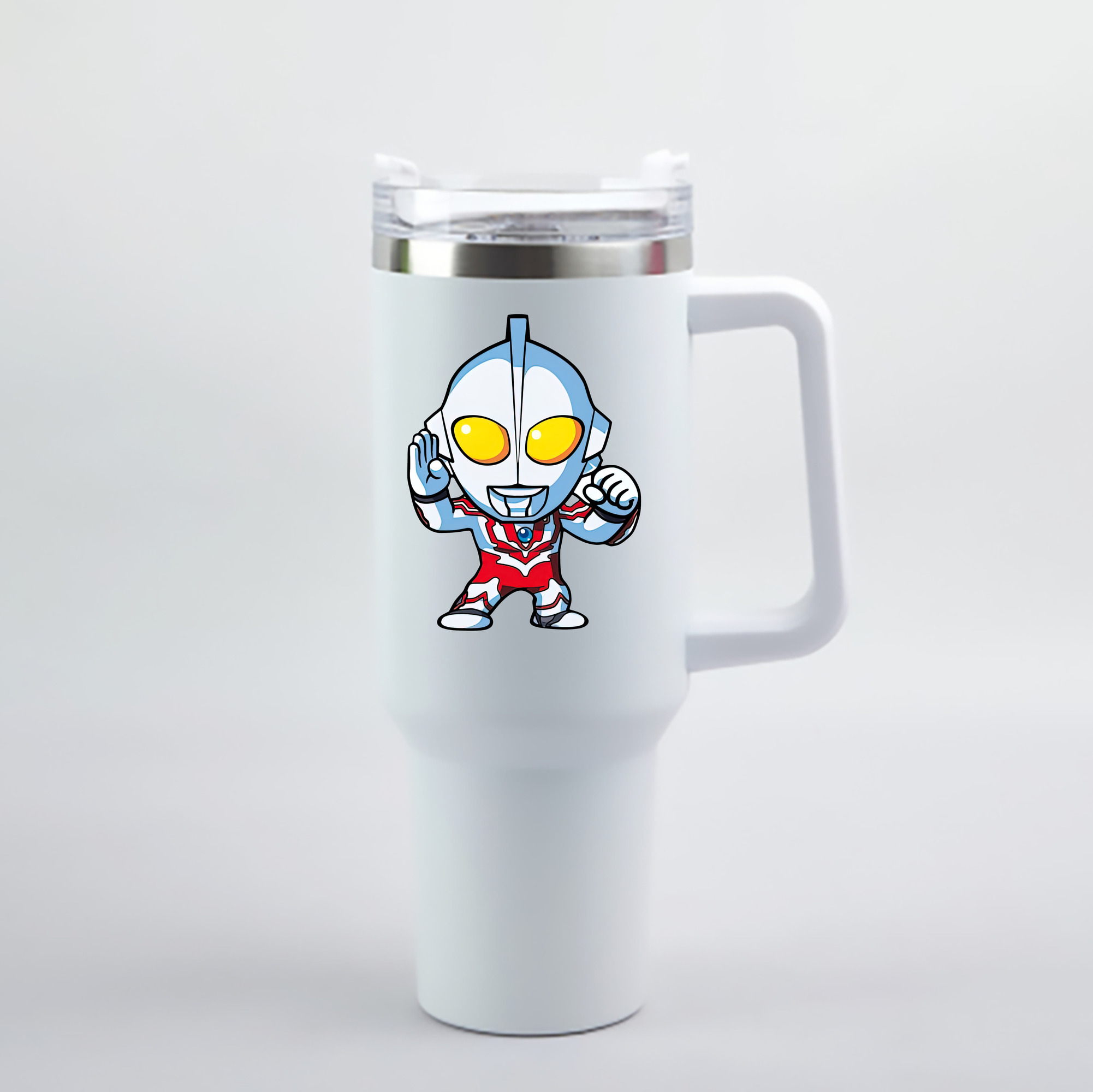（画像用） ウルトラマン Ultraman 1200mL車用タンブラー - クリスタルステッカー（プラスチックストロー付き）