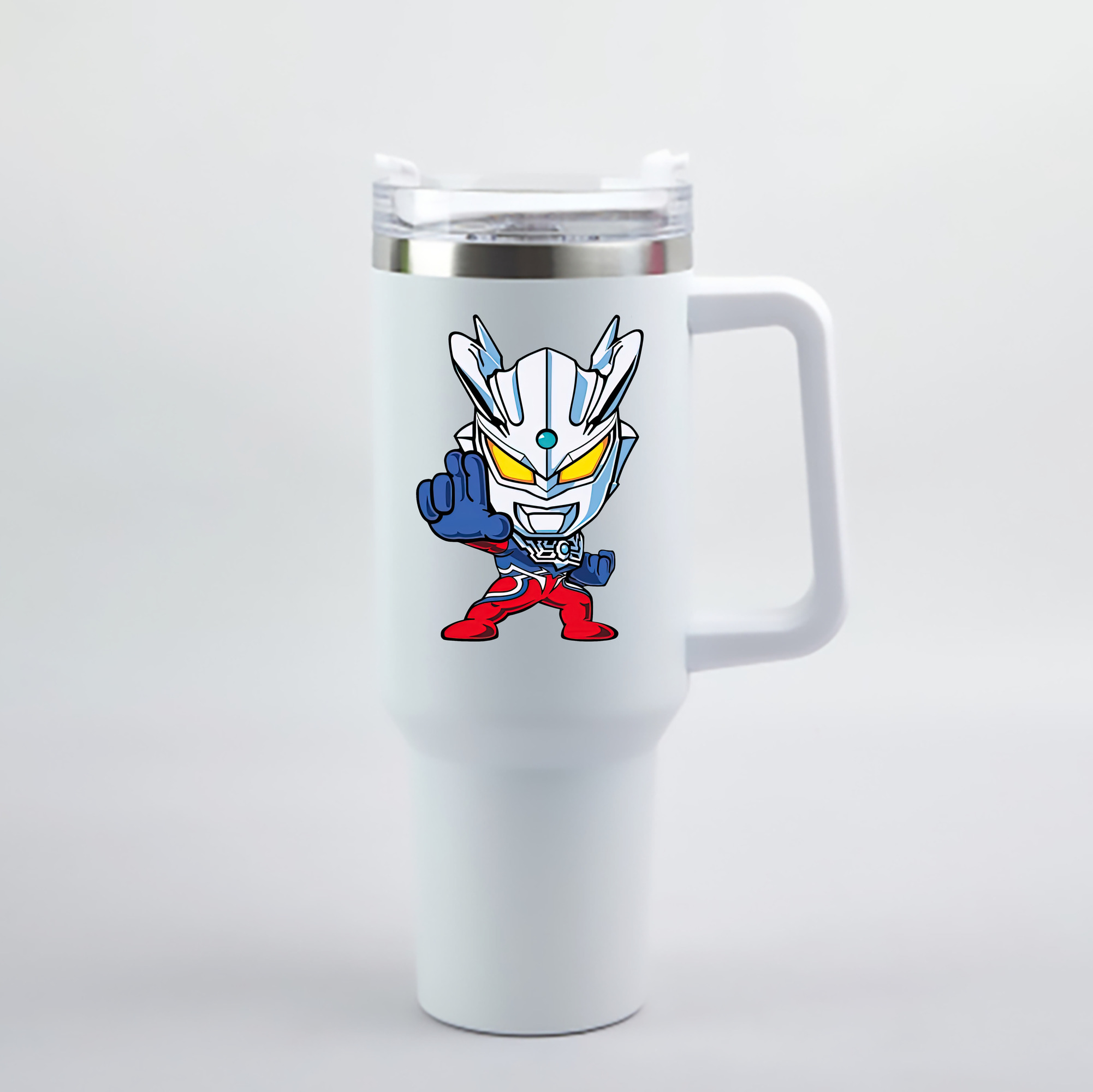 （画像用） ウルトラマン Ultraman 1200mL車用タンブラー - クリスタルステッカー（プラスチックストロー付き）