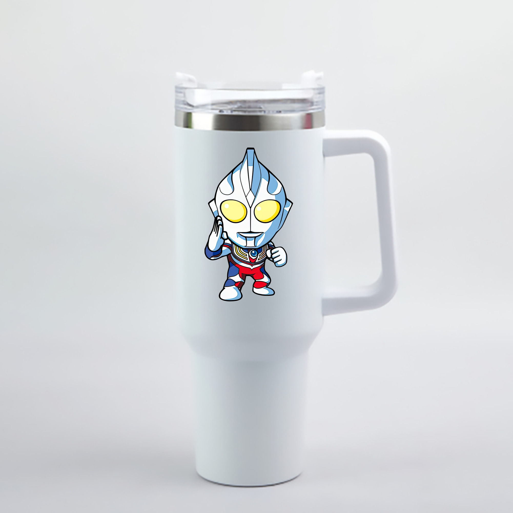 （画像用） ウルトラマン Ultraman 1200mL車用タンブラー - クリスタルステッカー（プラスチックストロー付き）