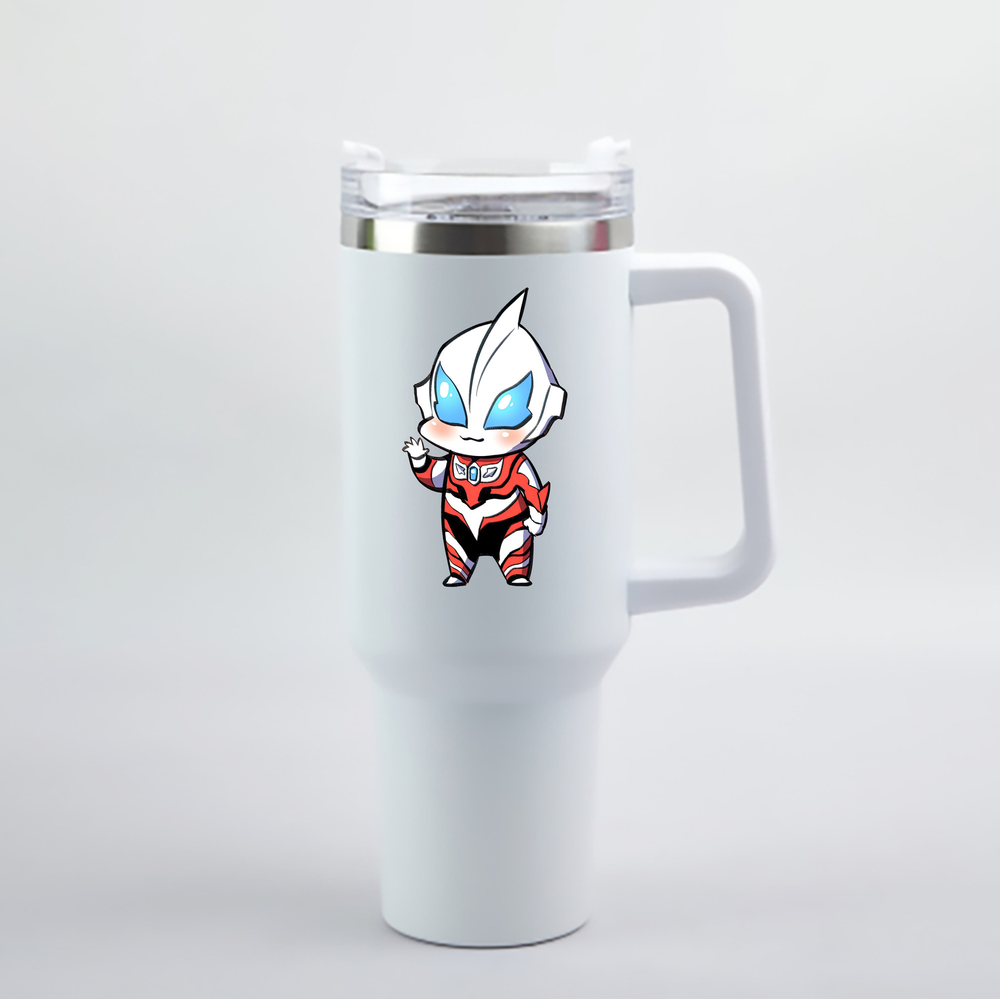 （画像用） ウルトラマン Ultraman 1200mL車用タンブラー - クリスタルステッカー（プラスチックストロー付き）