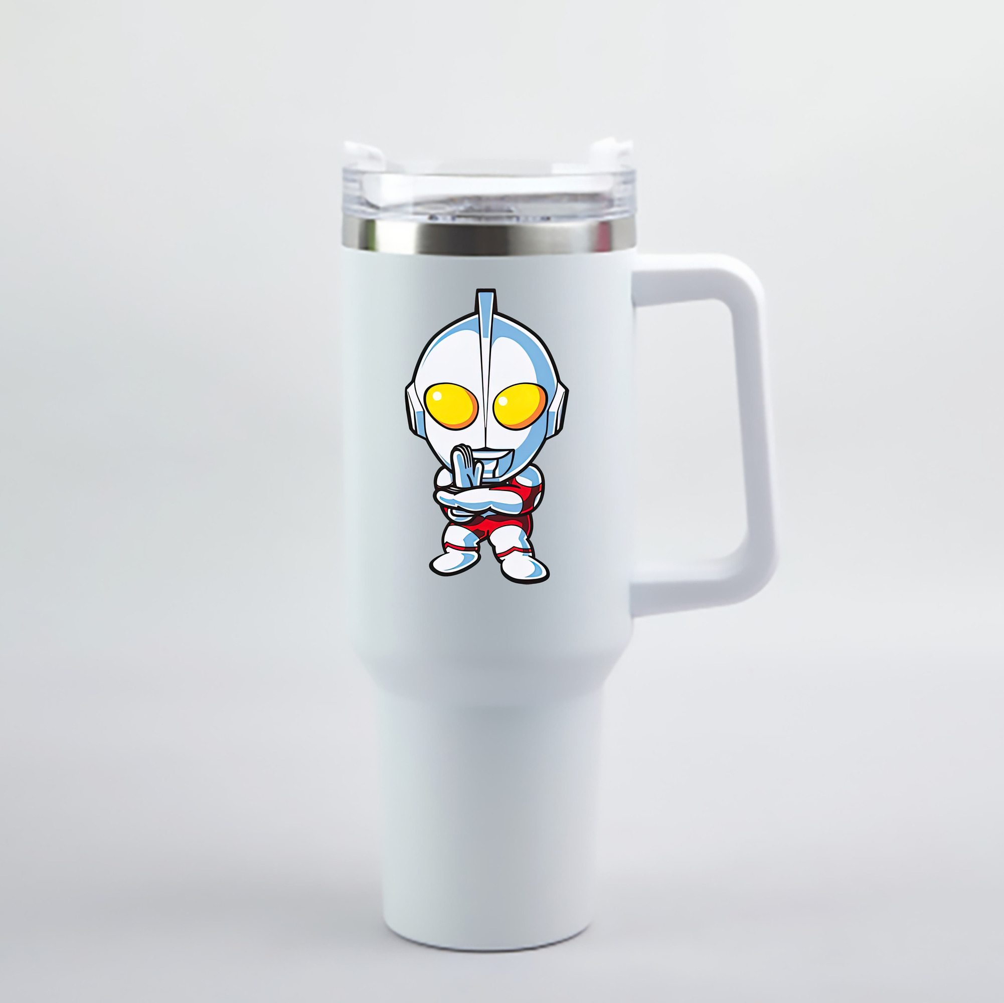 （画像用） ウルトラマン Ultraman 1200mL車用タンブラー - クリスタルステッカー（プラスチックストロー付き）