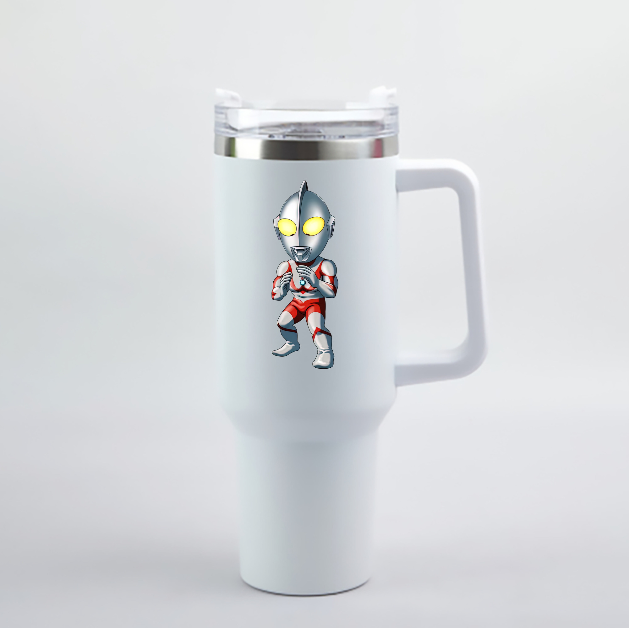 （画像用） ウルトラマン Ultraman 1200mL車用タンブラー - クリスタルステッカー（プラスチックストロー付き）