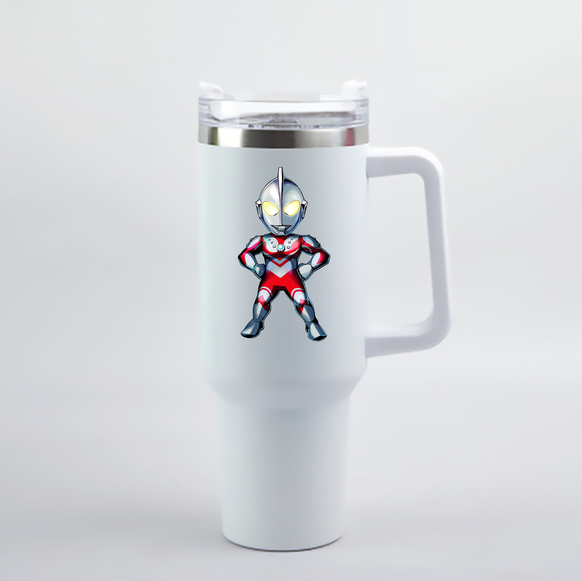 （画像用） ウルトラマン Ultraman 1200mL車用タンブラー - クリスタルステッカー（プラスチックストロー付き）