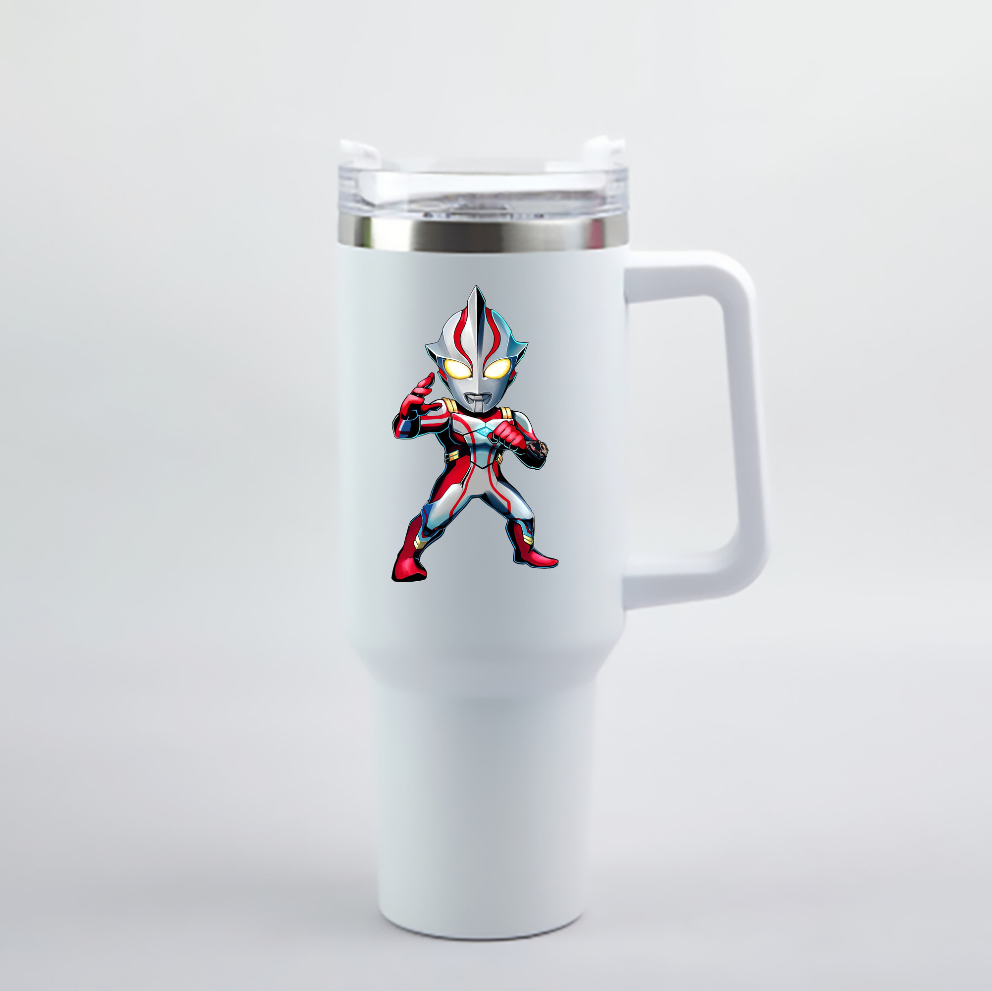 （画像用） ウルトラマン Ultraman 1200mL車用タンブラー - クリスタルステッカー（プラスチックストロー付き）