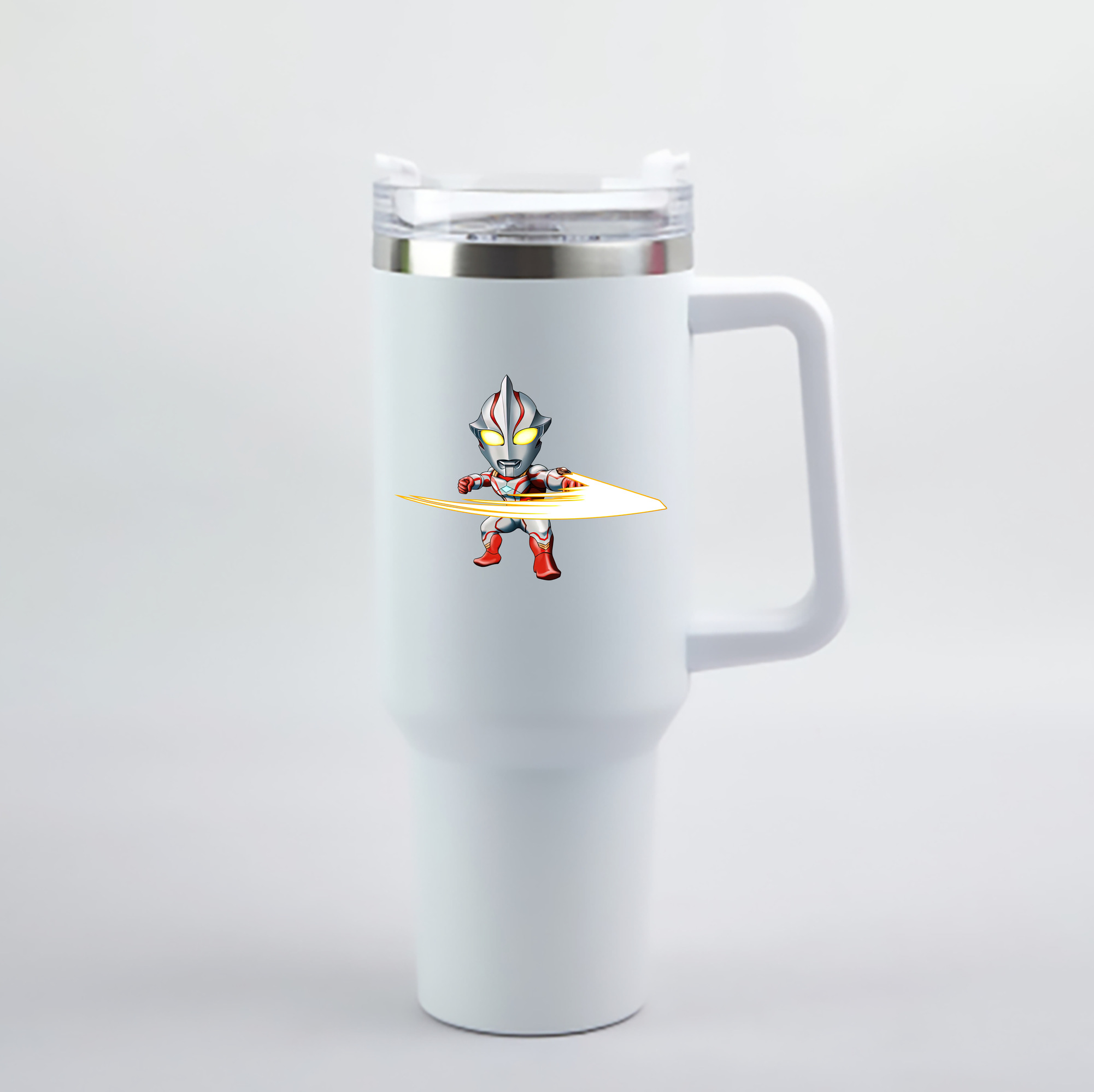 （画像用） ウルトラマン Ultraman 1200mL車用タンブラー - クリスタルステッカー（プラスチックストロー付き）