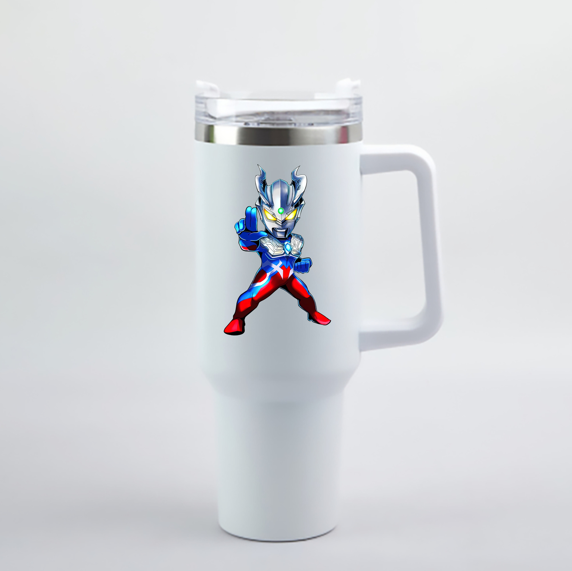 （画像用） ウルトラマン Ultraman 1200mL車用タンブラー - クリスタルステッカー（プラスチックストロー付き）