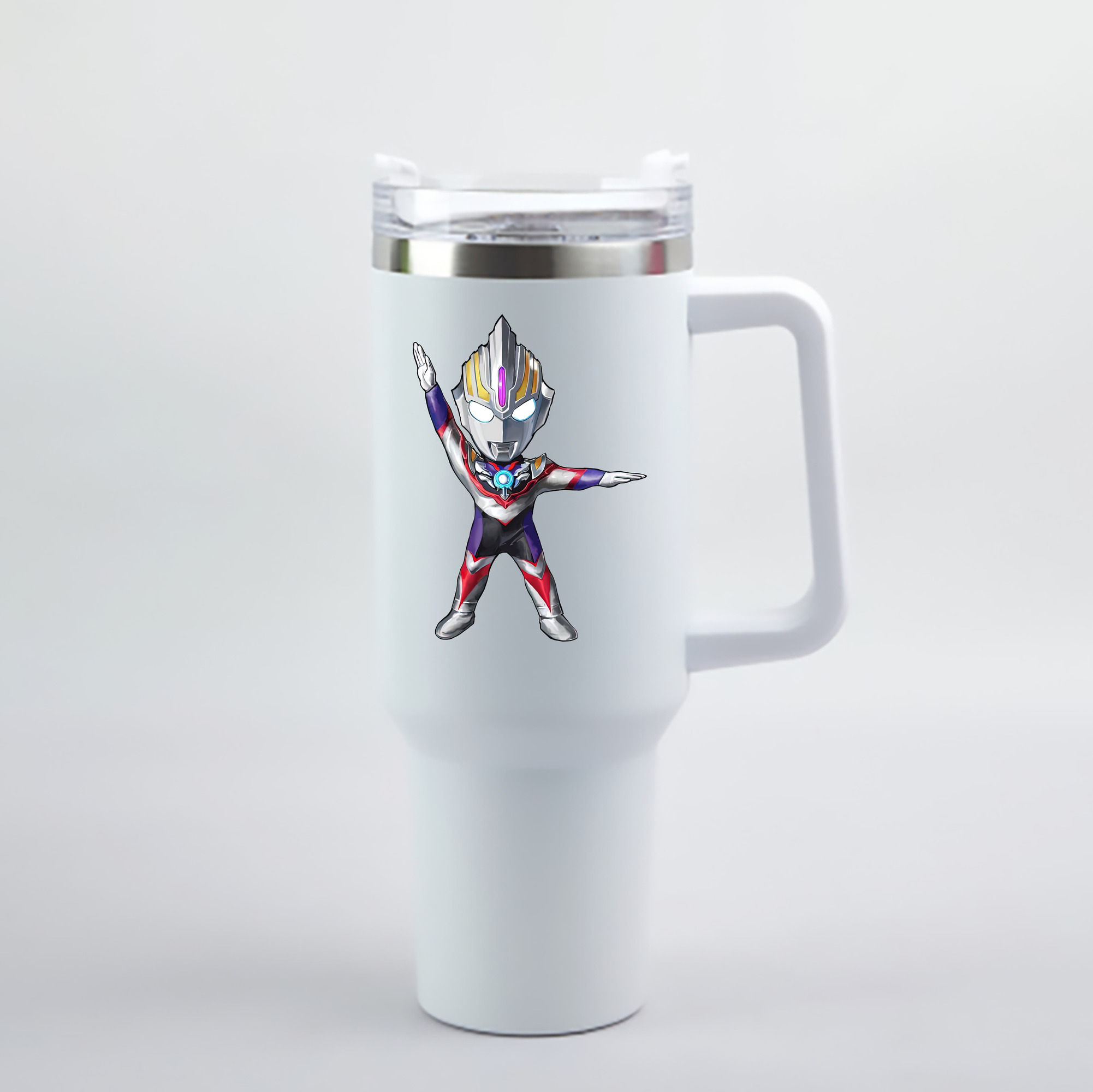 （画像用） ウルトラマン Ultraman 1200mL車用タンブラー - クリスタルステッカー（プラスチックストロー付き）