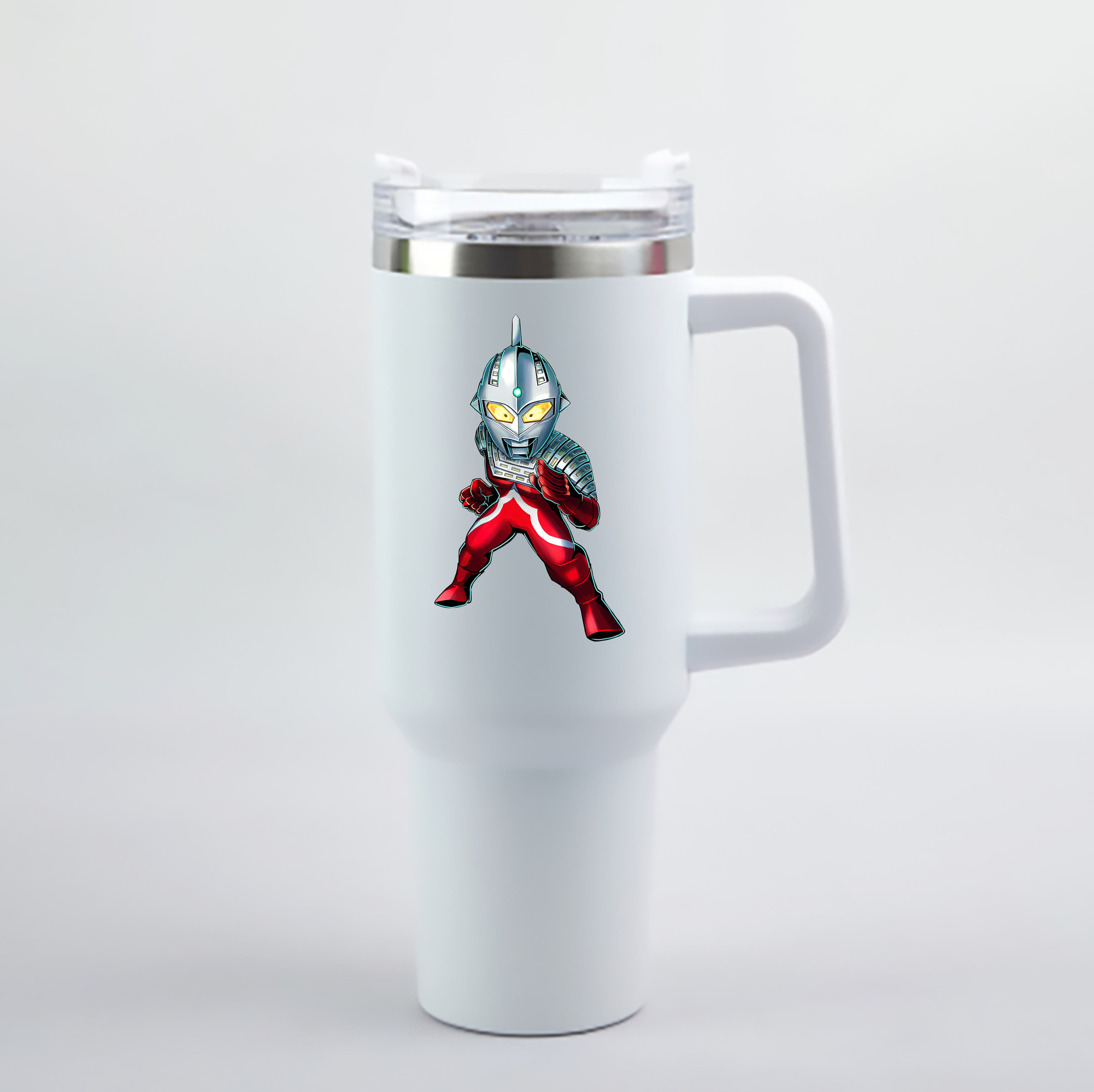 （画像用） ウルトラマン Ultraman 1200mL車用タンブラー - クリスタルステッカー（プラスチックストロー付き）