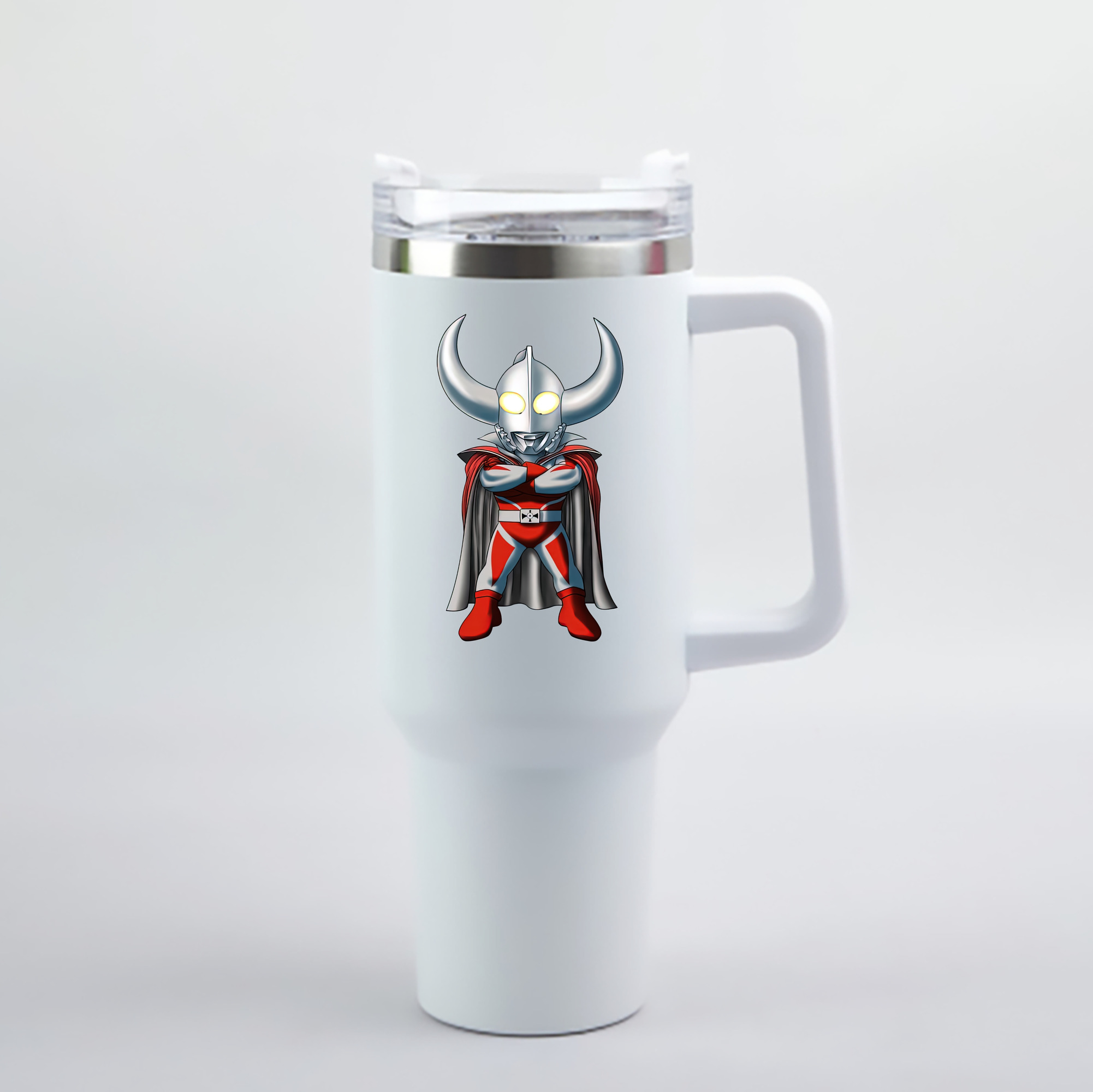 （画像用） ウルトラマン Ultraman 1200mL車用タンブラー - クリスタルステッカー（プラスチックストロー付き）